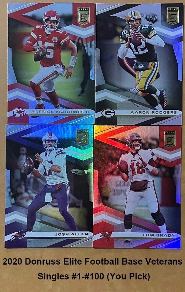 2020 Donruss Elite Football Base Veterans Singles #1-#100 (You Pick) - Image 1 of 1