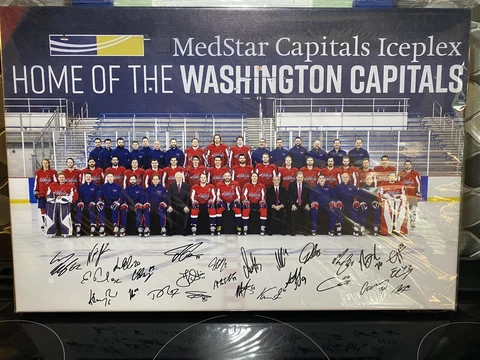 Washington Capitals 2021-2022 Team Photo Canvas Poster STH Exclusive 18 x 12 Cover