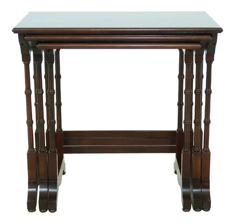 50096EC: ETHAN ALLEN Cherry 3 Table Nesting Tables Cover