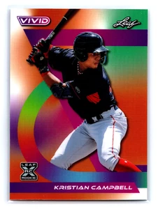 2024 Leaf Vivid Baseball- Kristian Cambell Orange /3 (SP) (RC) - Picture 1 of 2