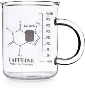 Koffeinbecher Becher Koffein Molekül Becher Chemiebecher 16 Oz Borosilikatglas - Bild 1 von 3