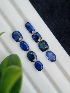 Blue Sapphire Gemstone Lot Oval Cushion Shapes Natural Loose Faceted Certified - Picture 1 of 10