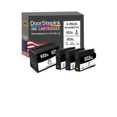 DoorStepInk Compatible Ink Cartridges For HP 932XL Black MICR 933XL CMY 4 PK-USA - Image 1 of 4