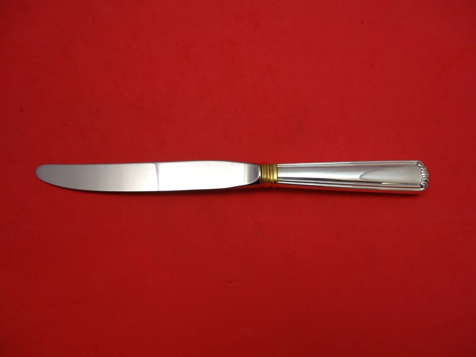 Faca de jantar moderna prata esterlina 9 1/4" Embassy Scroll Gold by Lunt - Imagem 1 de 1