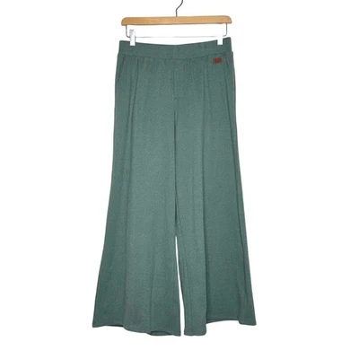 Pantalones para mujer Peace Love World extra pequeños pequeños verdes pierna ancha tejido salón Foto 1 de 4