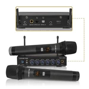 100 Channels Wireless Microphone Karaoke Mixer System with 2 Metal Handheld M... - Picture 1 of 7