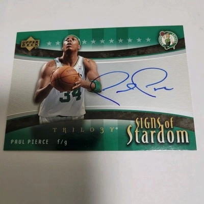 paul pierce signed/auto'd 2006 Trilogy Signs of Stardom +2006 eX clear - Image 1 of 4