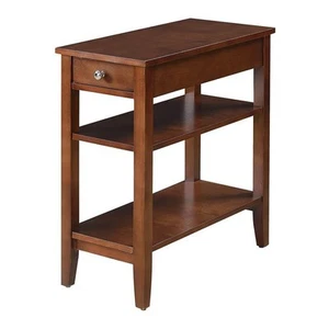 Convenience Concepts End Table Nightstand Bedside Rectangle in Wood - Mahogany - Picture 1 of 3
