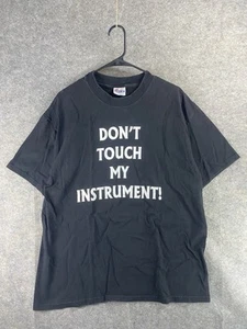 Camisa de música de colección para hombre XL negra gráfica musical no toques mi instrumento camisa - Imagen 1 de 4