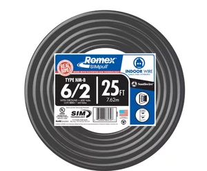 Southwire 25 ft. 6/2 Stranded Romex SIMpull CU NM-B W/G Wire #28894421 NEW - Picture 1 of 8