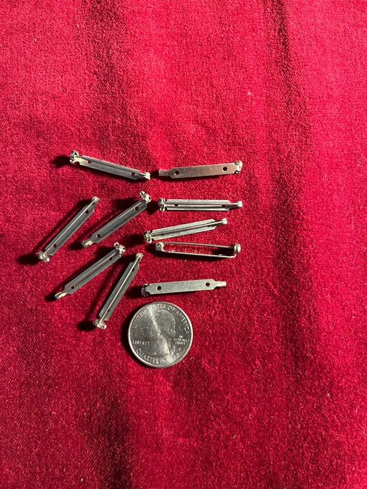 1 1/4" Nickel Silver Pin Backs - Quantity is 10 Items - Image 1 of 1