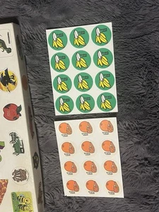 Vtg Stiggles 2 Sheets of  12 Scratch 'N Sniff Stickers - Bananas Oranges 1980's - Picture 1 of 7