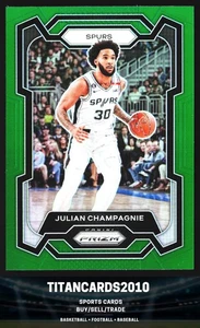 Julian Champagnie 2023-24 Panini Prizm Green Prizm San Antonio Spurs #124 - Picture 1 of 2