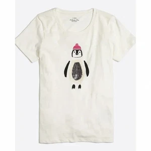 J. Crew Pailletten Pinguin Sammler T - klein - Bild 1 von 7