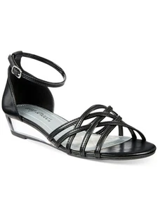 EASY STREET Womens Black Wedge Tarrah Round Toe Wedge Sandals Shoes 9.5 M - Picture 1 of 11
