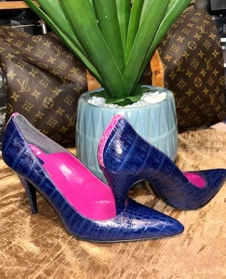 Dolce Vita Cuero Estampado Caimán (Azul/Rosa) W-8 Foto 1 de 2