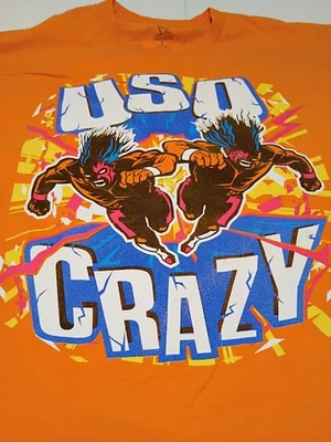 Camisa Grande USO CRAZY Adulto Naranja WWE Ropa Auténtica - Jimmy Jey Yeet - Y2K  Foto 1 de 4