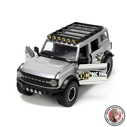 NUOVO Jada Toys Just Trucks 1:24 2021 Ford Bronco auto pressofusa grigio con ... - Immagine 1 di 1