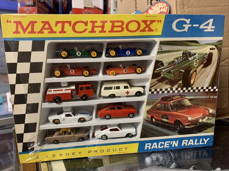 1968 Matchbox G-4 Race’N Rally Set In Mint Sealed Box W/10 Assorted Vehicles - Image 1 of 4