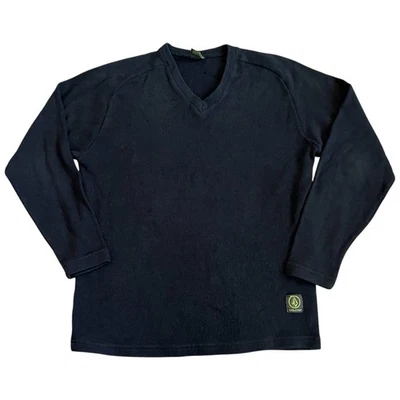 Винтажный мужской свитер Volcom с V-образным вырезом размер M черный хлопок сделано в США для скейтбординга серфинга - Изображение 1 из 4