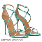 Women's Sandals Peep Toe High Heels Cross Strap Stilettos Wedding Party Shoes