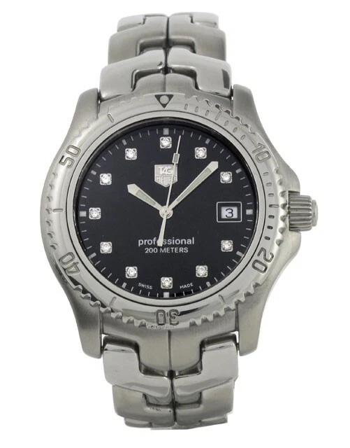 Reloj Tag Heuer Link WT1115.BA0550 DIAMAND Suizo Cuarzo Fecha Clásico Hombre Negro Foto 1 de 4