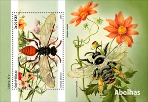 Bees MNH Stamps 2024 Guinea-Bissau S/S - Picture 1 of 1