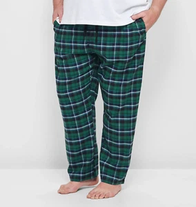 MENS plus size 3XL Flannel navy green check sleep pants pockets MAN NEW 607 - Picture 1 of 4