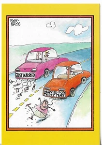 NEW LEANIN' TREE Anniversary Card approx 4.5x7" Just Married vs Married 30 Years - Picture 1 of 3