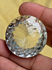 Lab Grown White Sapphire Cut Gemstone  Jewelry Round Shape 30x30 mm