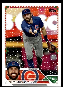 2023 Topps Holiday #H190 Dansby Swanson Chicago Cubs - Picture 1 of 2
