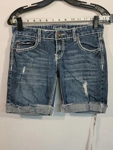 Amethyst Jeans Women's Casual Blue Jeans Denim Shorts Cut Off Frayed Size 3  - Picture 1 of 5