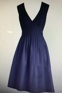 J.CREW V-neck A-line dress in faille Navy Size 0 item #G3467 - Picture 1 of 8