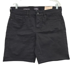 NYDJ Women's Petite Ella Mid Rise Lift & Tuck Denim Shorts Black Size 14P - Picture 1 of 14