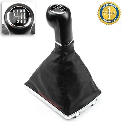 Pomello Leva del Cambio per Opel Astra H Diesel 6 Marce Nero Pelle con Cuffia - Immagine 1 di 4