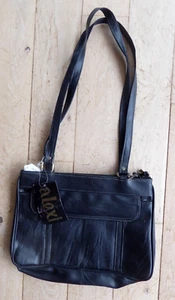 Alexi unused old shop stock black leather medium sized shoulder bag - Picture 1 of 4