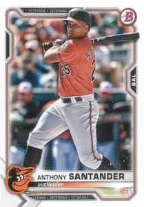 Anthony Santander 2021 Topps Bowman Baseball Base Card #3 Baltimore Orioles