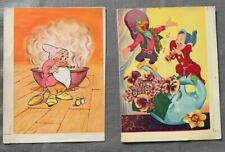 Set of 2 Walt Disney Postcards - Walt Disney Productions 1962
