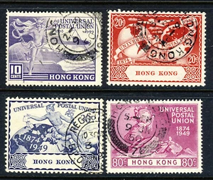 HONG KONG King George VI 1949 U.P.U. 75th. Anniversary Set SG 173 to SG 176 VFU - Picture 1 of 2