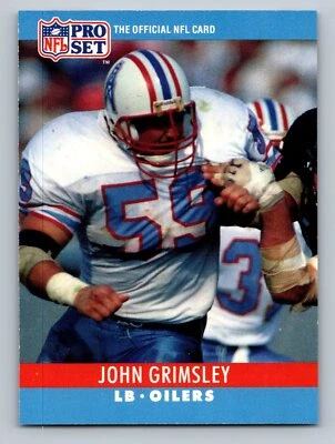 1990 Pro Set #120 John Grimsley   Houston Oilers - Image 1 of 2