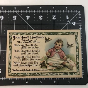 Antique "Your First Birthday" Postcard 1929 K.R. Wireman The Abingdon Press USA - Picture 1 of 2