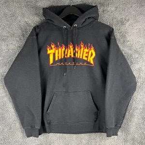Thrasher Hoodie Herren klein schwarz gelb Skateboard Magazin Spruch Skater Y2K - Bild 1 von 13