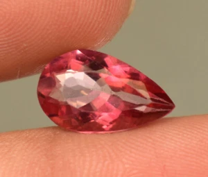 Piedra preciosa suelta de 3,75 quilates corte pera certificado topacio rosa natural recubierta de Brasil - Imagen 1 de 5