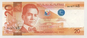 Philippines 20 Piso 2010 Pick 206 UNC Uncirculated Banknote - Picture 1 of 2