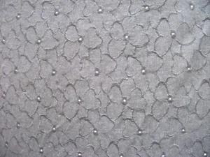 Embroidered Black Linen fabric, 112cm/44" x 61cm (2/3yd) - Picture 1 of 6