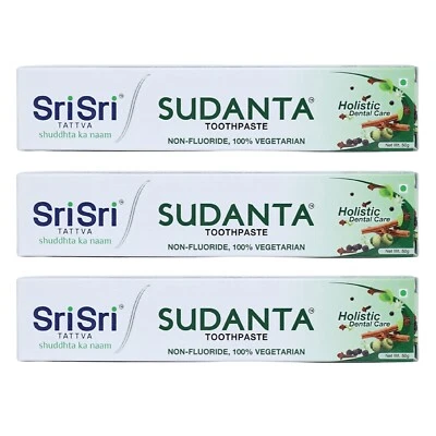 Sri Sri Tattva Sudanta pflanzliche Zahnpasta 50 g pro 3er Set kostenloser Ver... - Bild 1 von 4