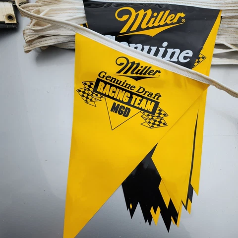 Vintage Miller Genuine Draft Pennant String NASCAR Rusty Wallace 50 60ft+ Cover