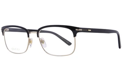 Gafas Gucci GG1448O 001 para hombre doradas/negras/doradas borde completo forma rectangular 56 mm Foto 1 de 4