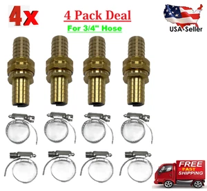 3/4" Garden Brass Mender End Repair Kit Hose Connector Male Female (4 Pack) - Picture 1 of 9