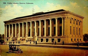 Öffentliche Bibliothek Denver Colorado Postkarte 1911 - Bild 1 von 2